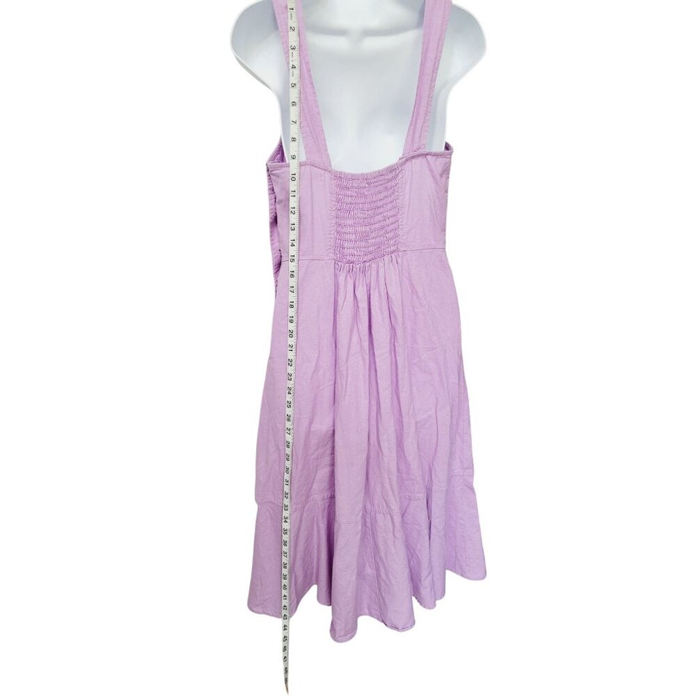 Chelsea & Violet Dress M Lilac Sleeveless Button-Side Midi Bow Detail - Picture 10 of 12